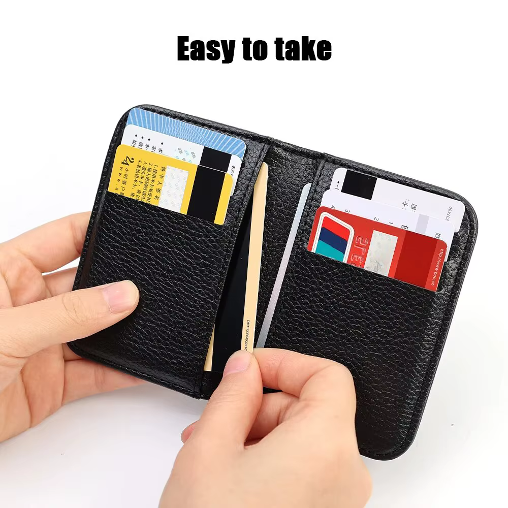 Portefeuille souple Super mince Portable pour hommes en cuir PU Mini ID carte de crédit portefeuille sac à main porte-cartes portefeuille mince petits portefeuilles courts