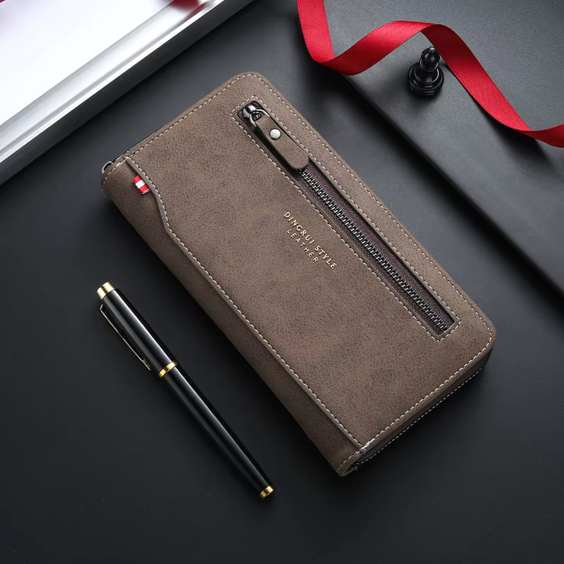 Nouveau portefeuille long à fermeture éclair pour hommes
