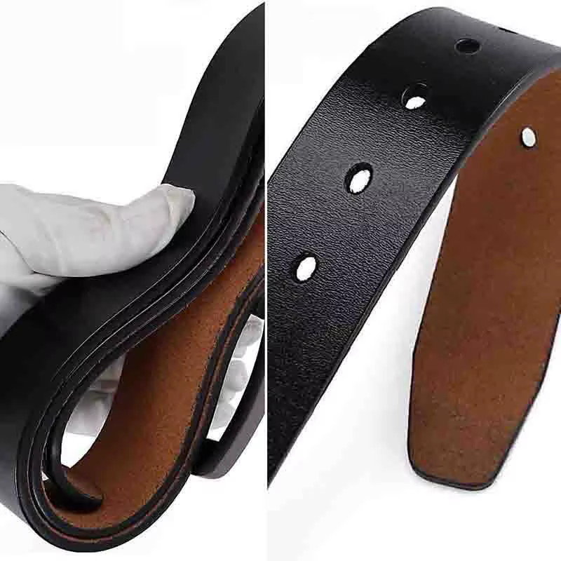 Ceinture pour hommes Original en cuir véritable alliage métal boucle ardillon taille sangles Plus