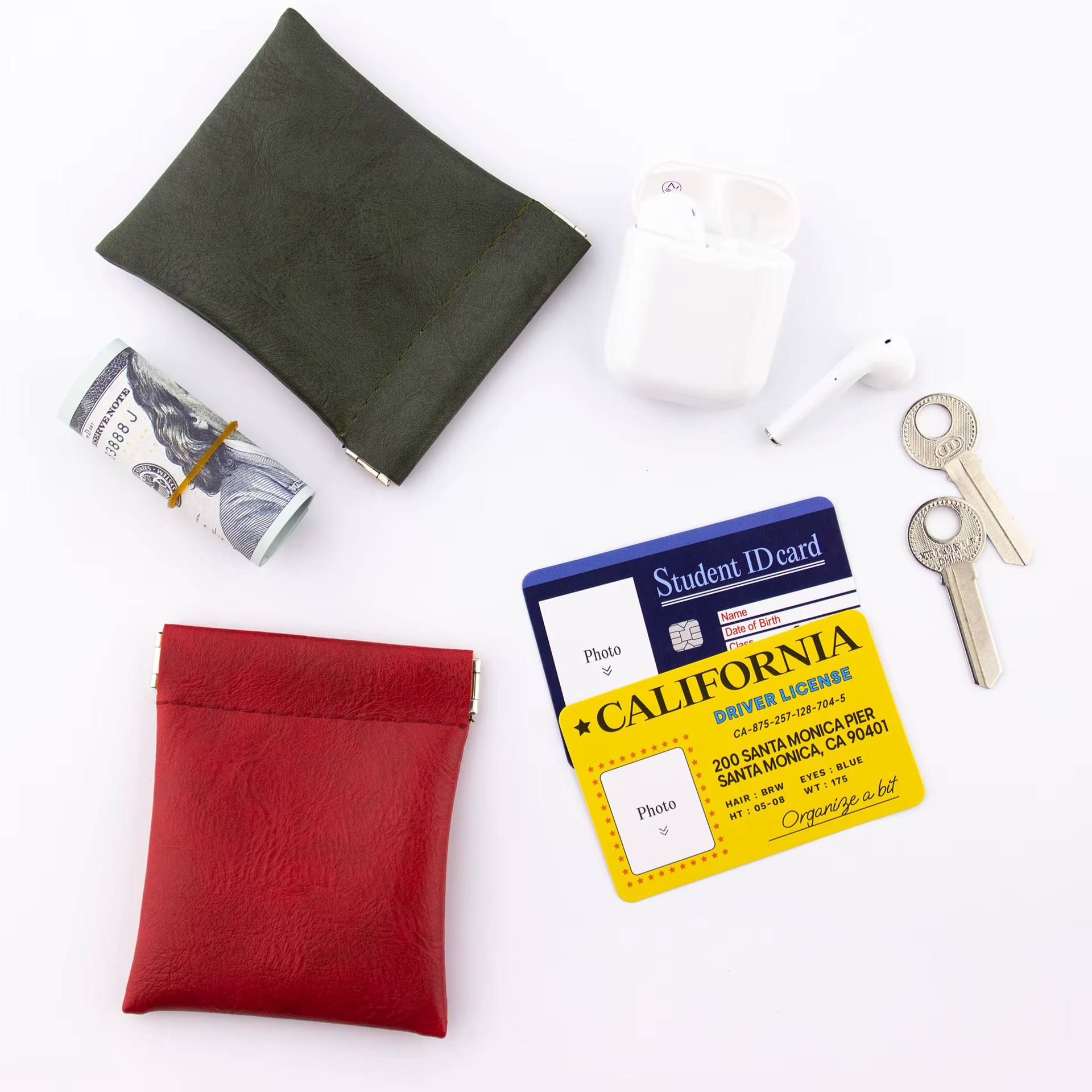 Mini porte-monnaie avec fermoir pour hommes et femmes