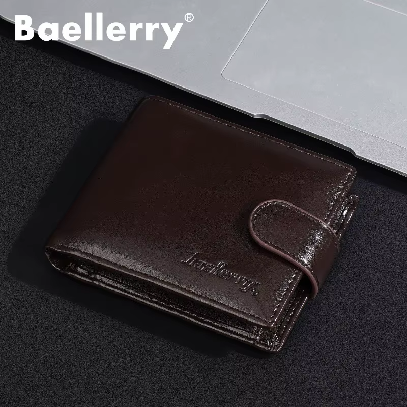 Portefeuille en cuir véritable pour homme Baellerry avec fermeture éclair