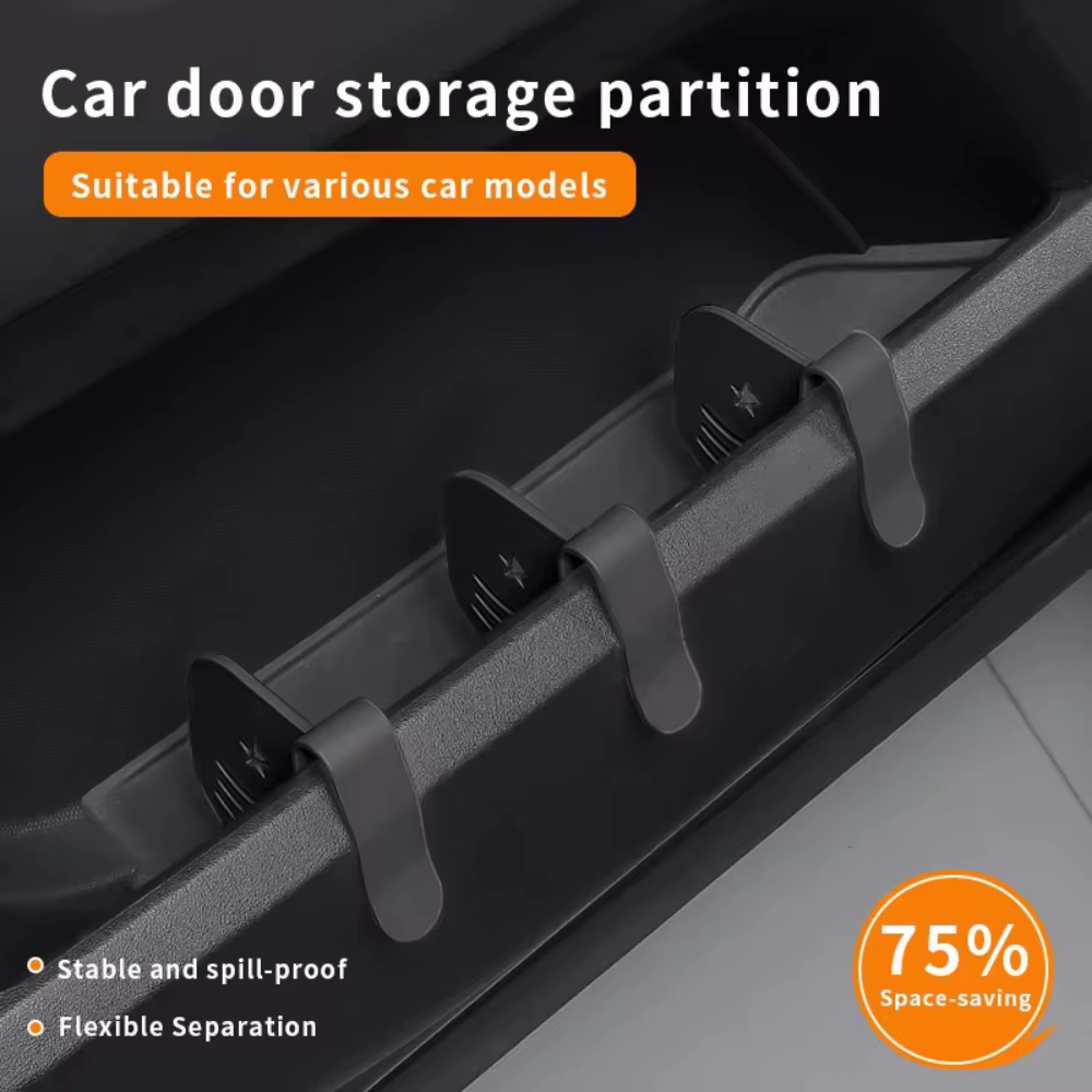 Lot de 3 séparateurs de rangement ajustables pour compartiments de porte de voiture, accessoires d'organisation automobile