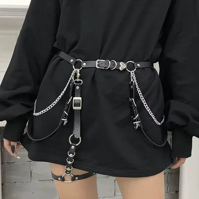 Ceinture de jupe en cuir Pu pour femmes