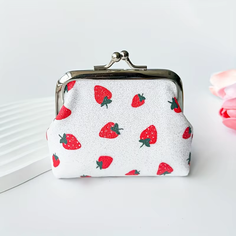 Porte-monnaie à motif de fruits - Petit portefeuille scintillant