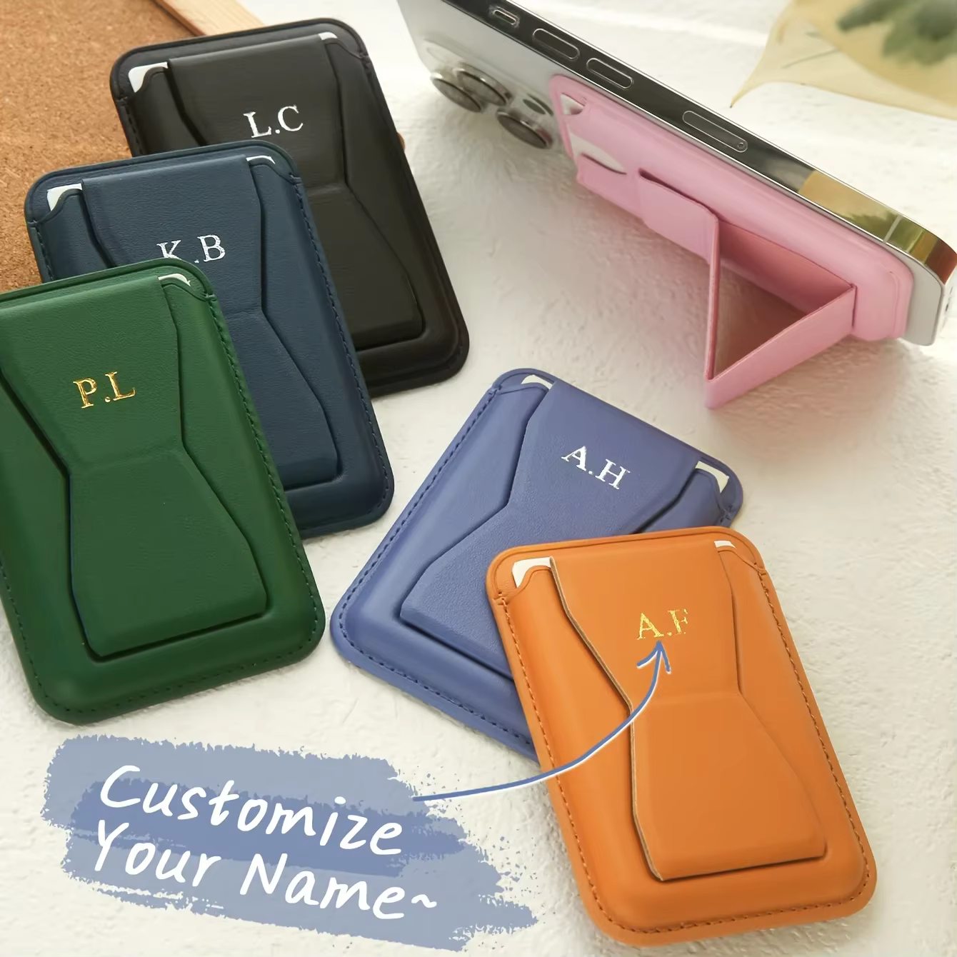 Portefeuille personnalisé avec nom en or