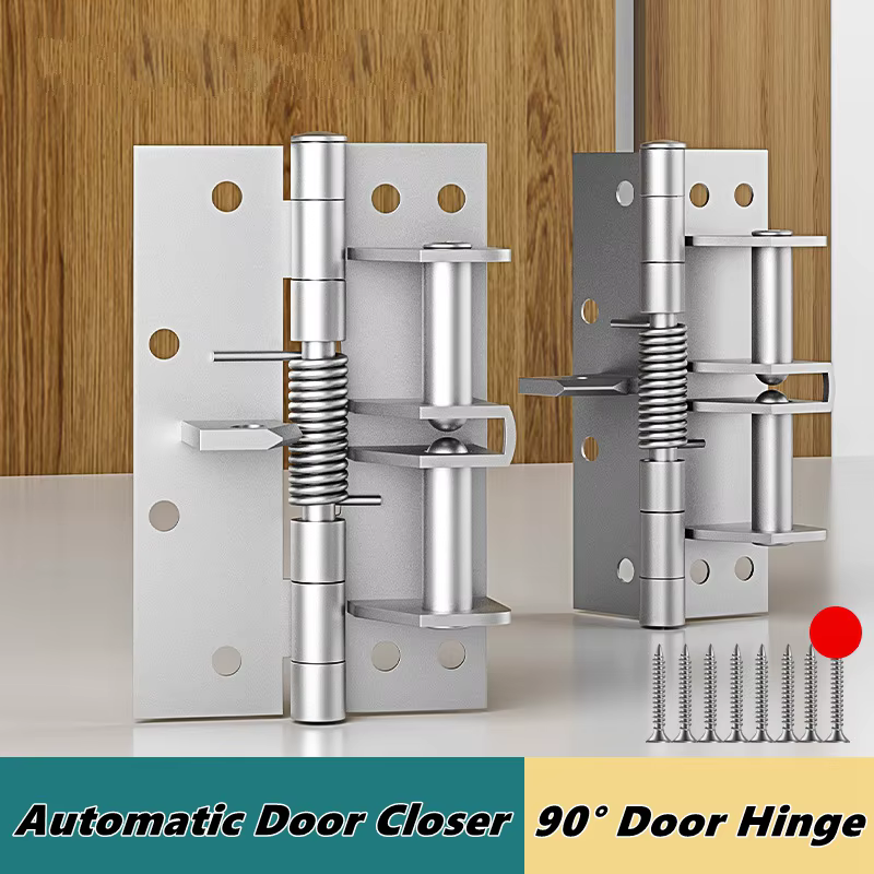 Ferme-porte automatique multifonctionnel 3 en 1, robustes, portes invisibles à fermeture automatique, charnières à ressort, 90 ° Butoir de porte de positionnement