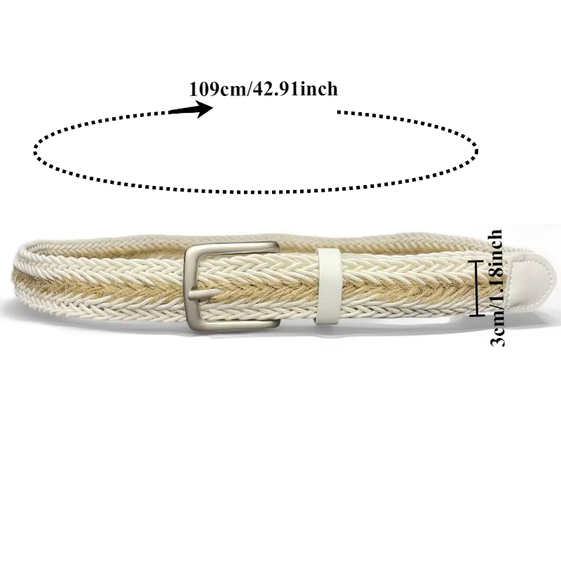 Ceinture Tressée Rétro Tendance et Élégante avec Boucle à Broche Sans Perçage