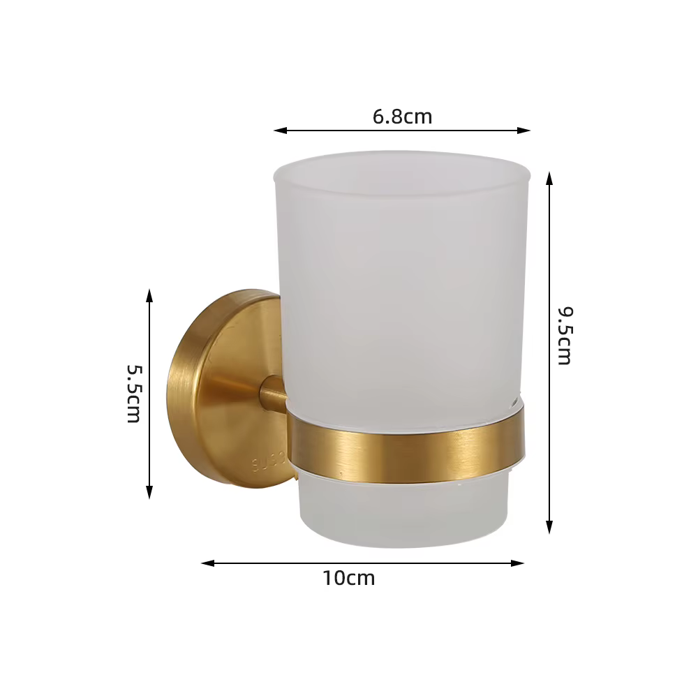 Salle de bain moderne mural porte-brosse à dents verre tasse gobelet cadre salle de bain rangement organisateur brosse à dents tasse outils salle de bain