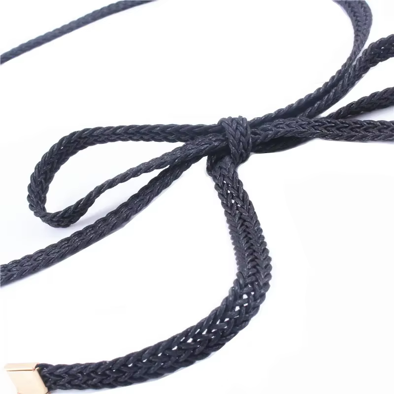 Ceinture à sangle tressée tissée avec ULnouée à la taille pour femme