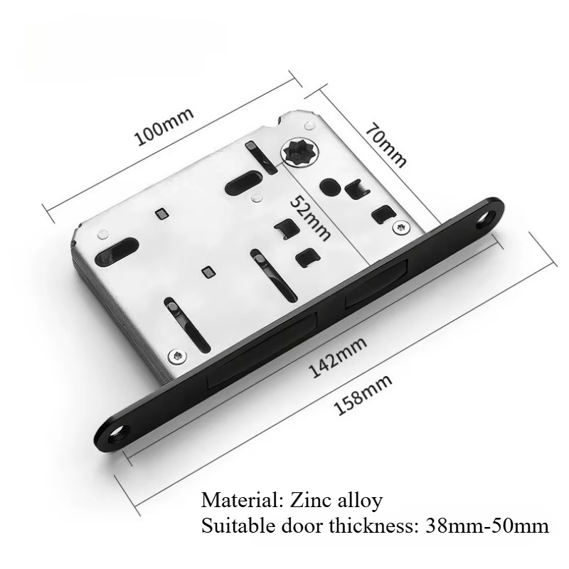 Poche invisible, serrure de porte coulissante de chambre à coucher, serrure de porte mobile, porte en bois de cuisine et de salle de bains, serrure de poignée de porte intégrée