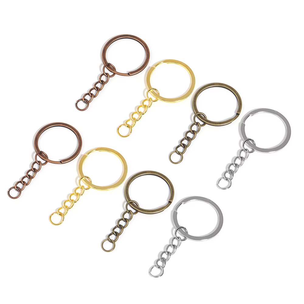 JORound Split Keyfob Porte-clés avec anneau diabétique pour porte-clés, bijoux de bricolage, accessoires exécutifs, 5 ensembles par lot, 20 ensembles par lot