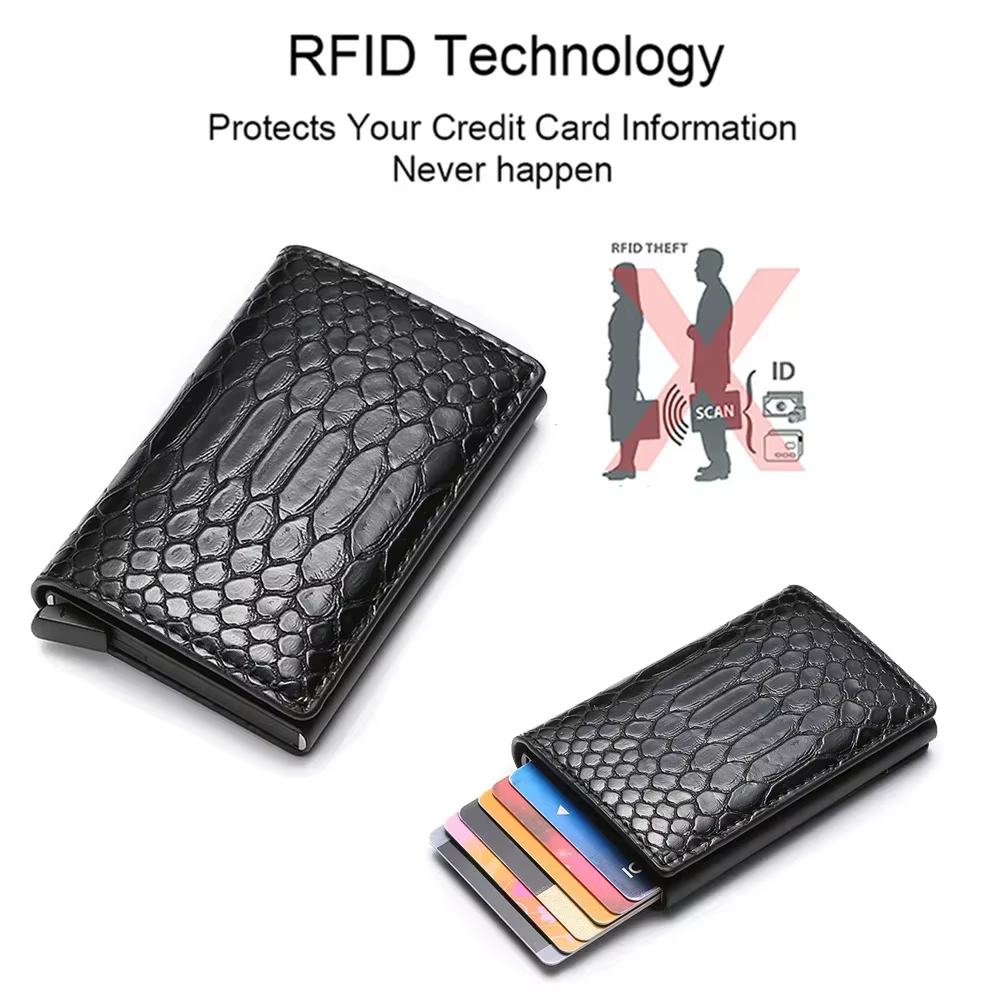 Rfid hommes portefeuilles porte-carte de crédit sacs d'argent