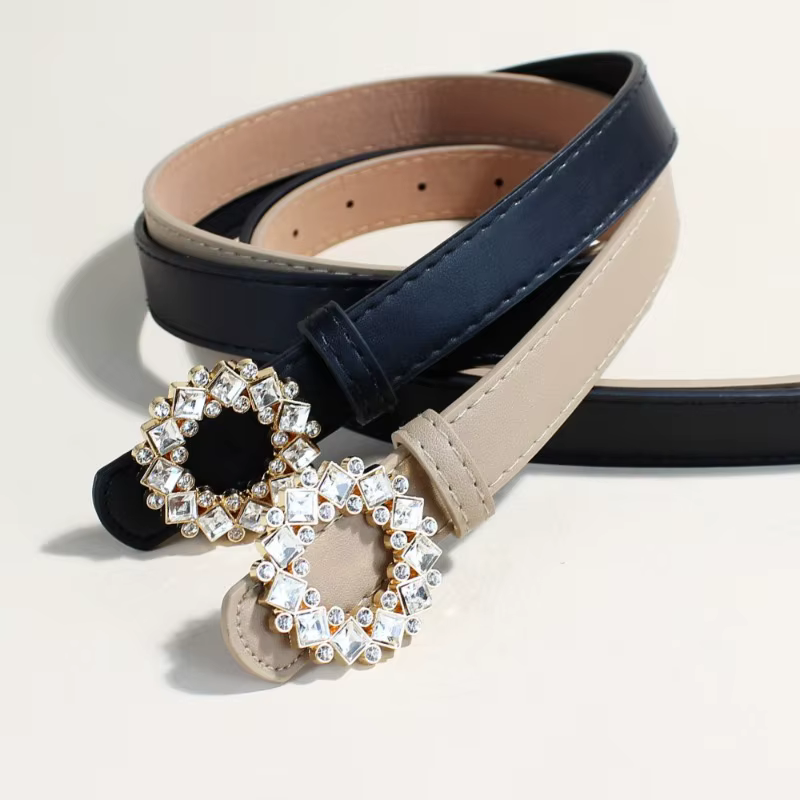 Ceinture en Alliage Creux avec Diamants pour Femme