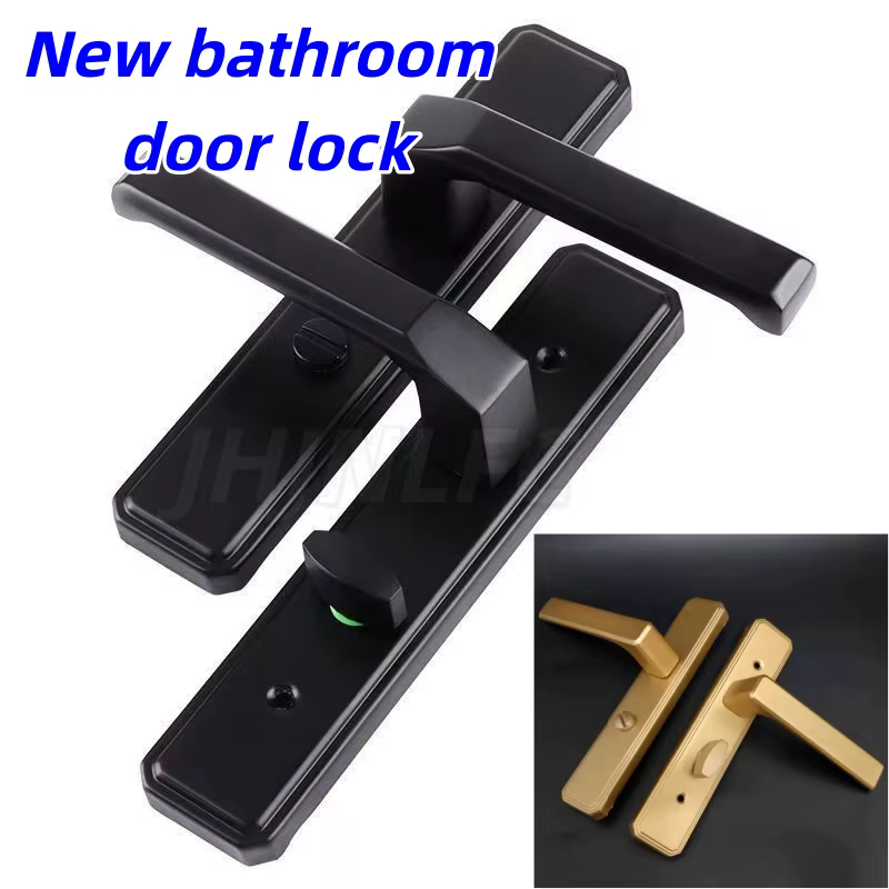 Nouvelle serrure de porte de salle de bain moderne et minimaliste, sans clé, pour toilettes, serrure métallique à languette unique