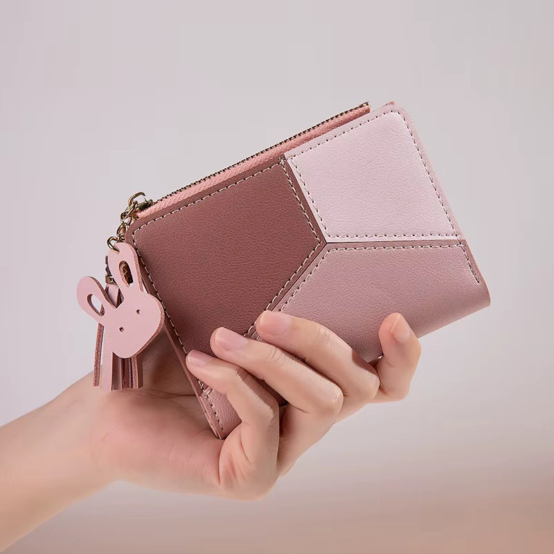 Portefeuille de marque de luxe en cuir PU pour femmes