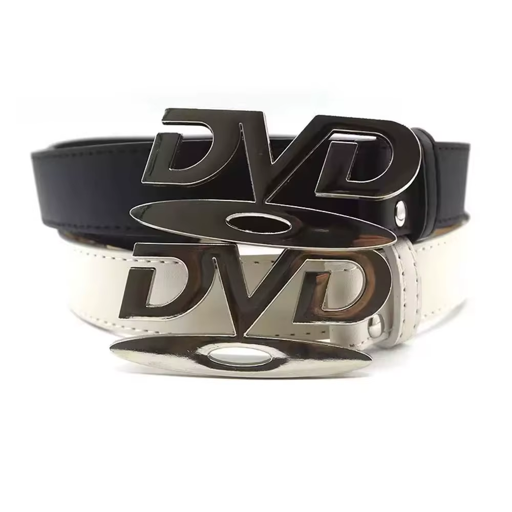 Ceinture à boucle DVD rétro Y2K 2026 pour femme