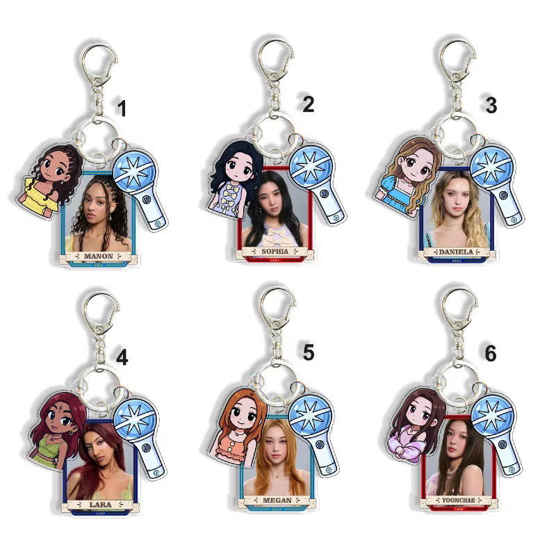 Filles groupe k-katseye mode porte-clés Anime dessin animé Kawaii porte-clés étudiants style coréen porte-clés exquis périphérie cadeaux