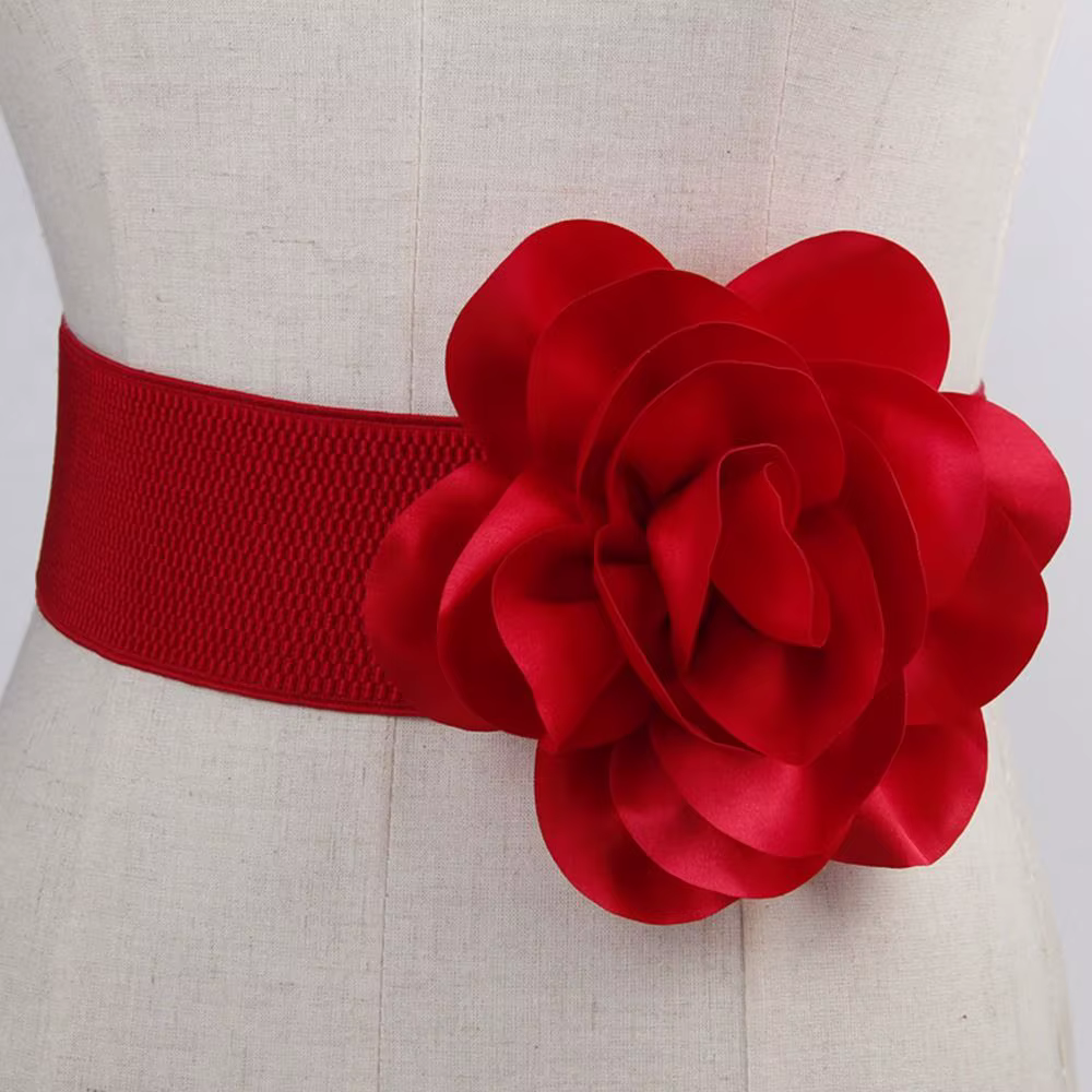 Ceinture large à fleurs pour dames