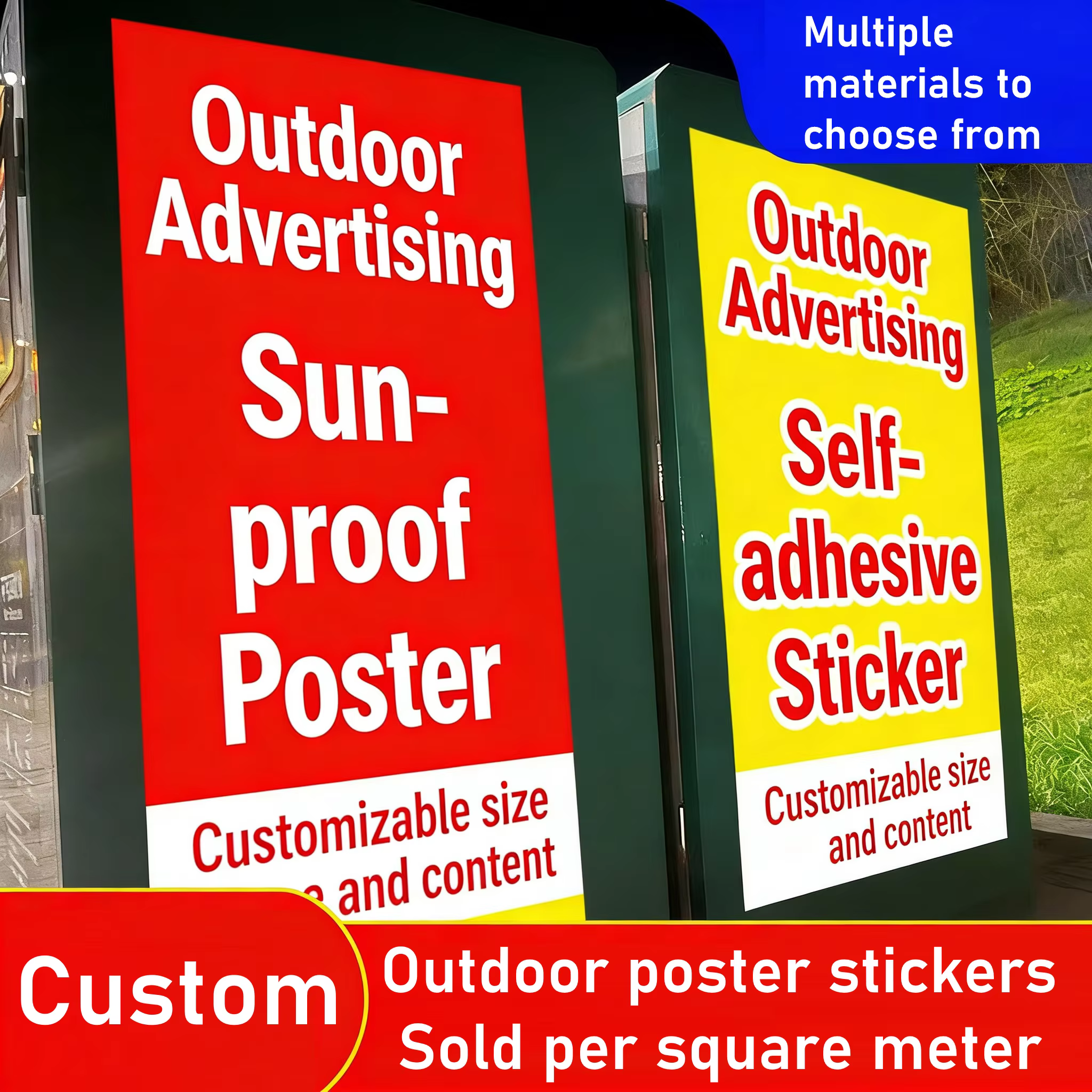 Autocollants publicitaires et décoratifs AIMOR avec logo personnalisé pour affiches de films en plein air