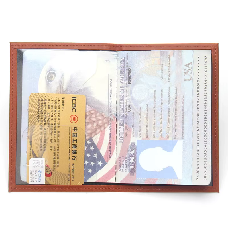 Porte-passeport léger et portable en cuir