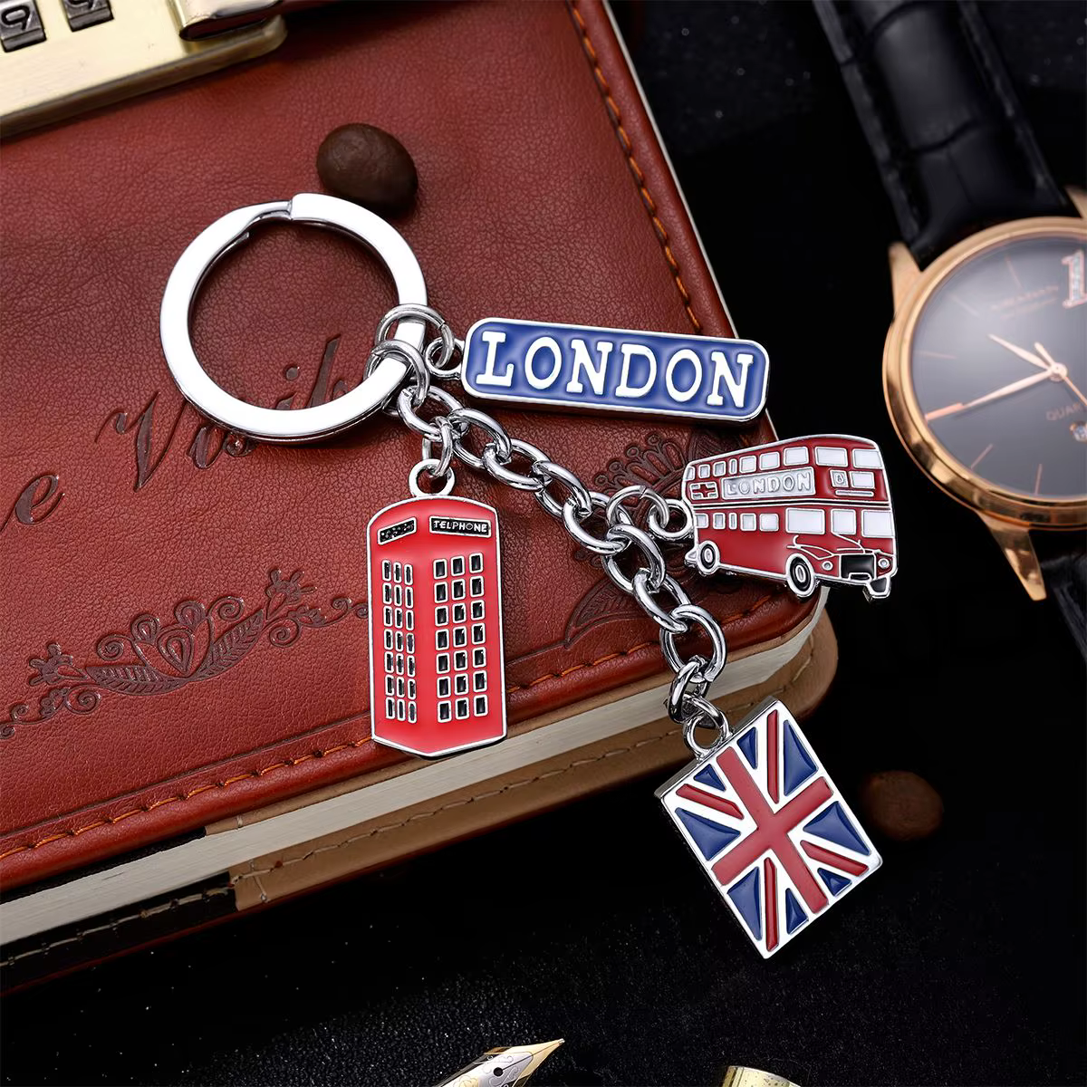 Porte-clés vintage style britannique Union Jack