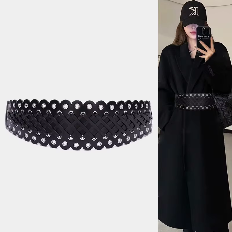 Ceinture Corset à Rivets Larges pour Femme