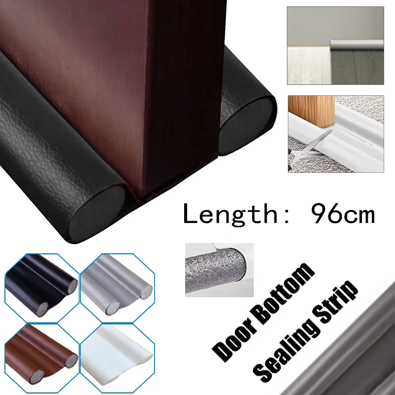 Bande d'étanchéité de porte coupe-vent, double protection sous la porte, bloqueur insonorisé et anti-poussière pour un confort amélioré de la maison.