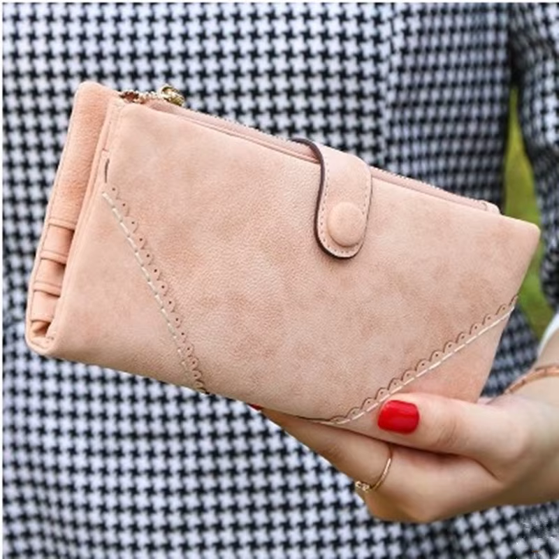 Pochette longue d'un hectare en cuir PU pour femme