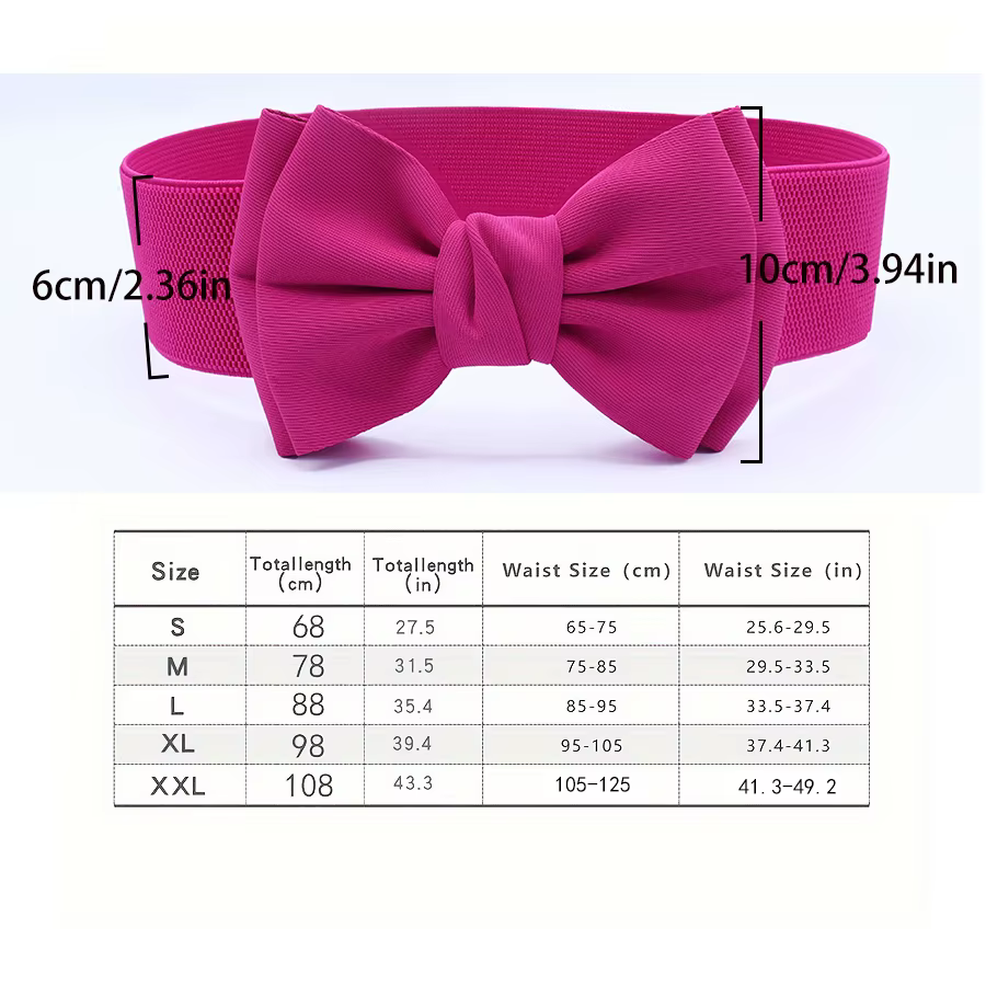 Ceinture élastique à gros nœud pour femmes