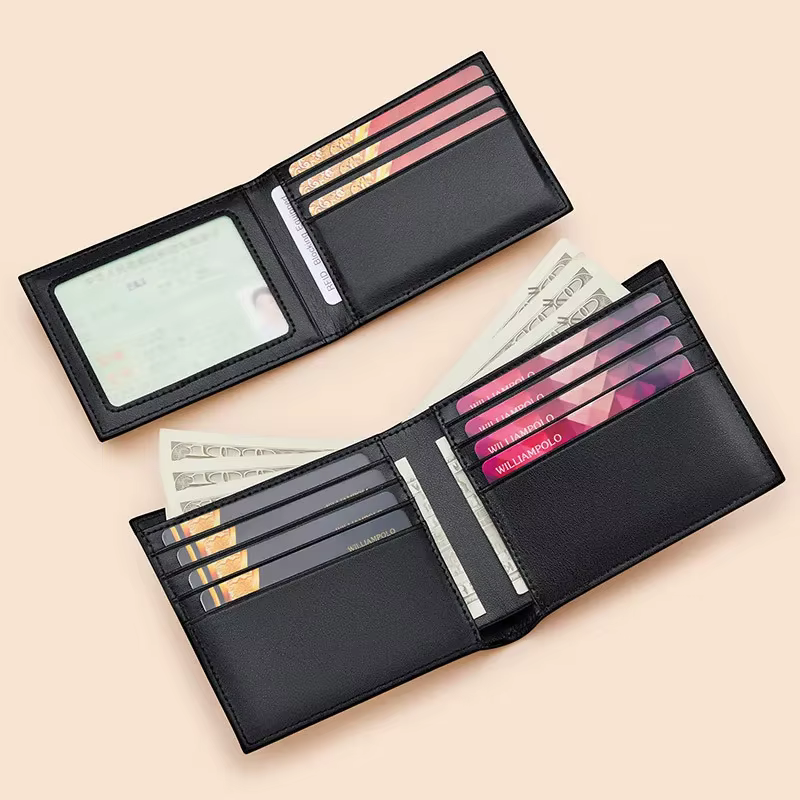 Portefeuille court pour homme Paul King en cuir véritable