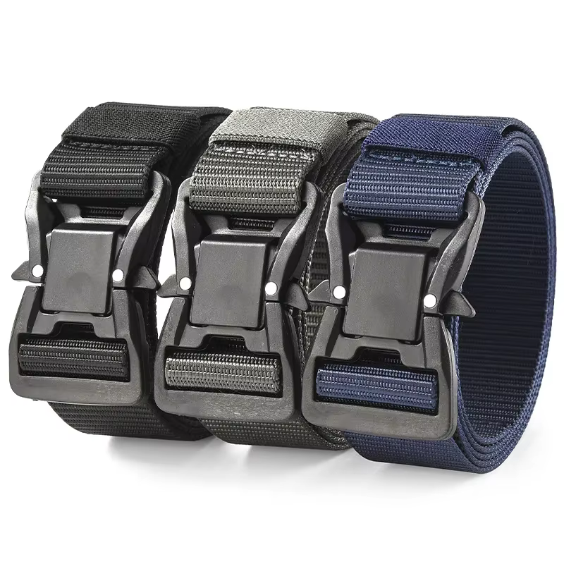Big Plus grande taille longue 125 140 160 180cm ceinture pour hommes toile multi-fonctionnelle tactique à dégagement rapide ceintures à boucle en alliage magnétique