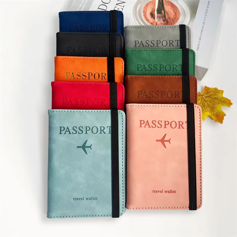 Femmes hommes RFID Vintage passeport d'affaires couvre support multi-fonction ID carte bancaire en cuir PU portefeuille étui accessoires de voyage
