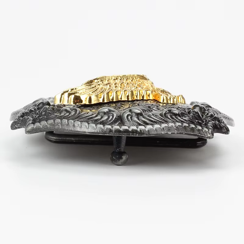 Boucle de ceinture en métal bicolore