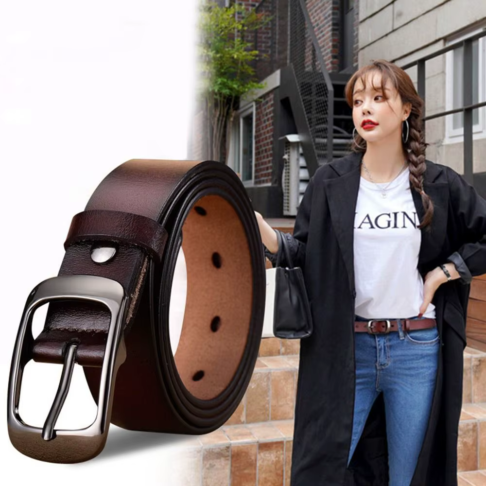 Ceinture en cuir véritable pour femmes