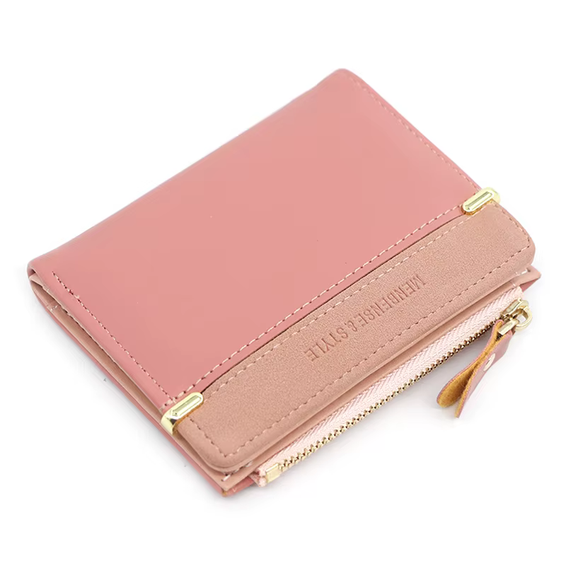 Portefeuille femme court rose porte-monnaie mode portefeuilles
