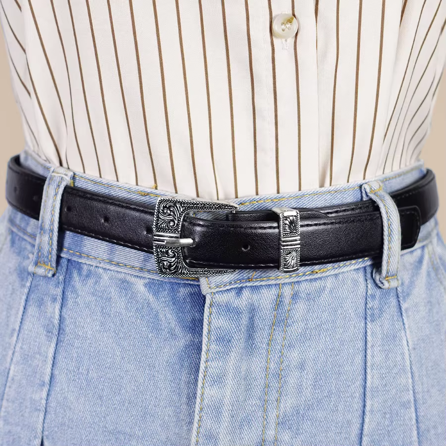 Ceinture pour femmes à bordure noire