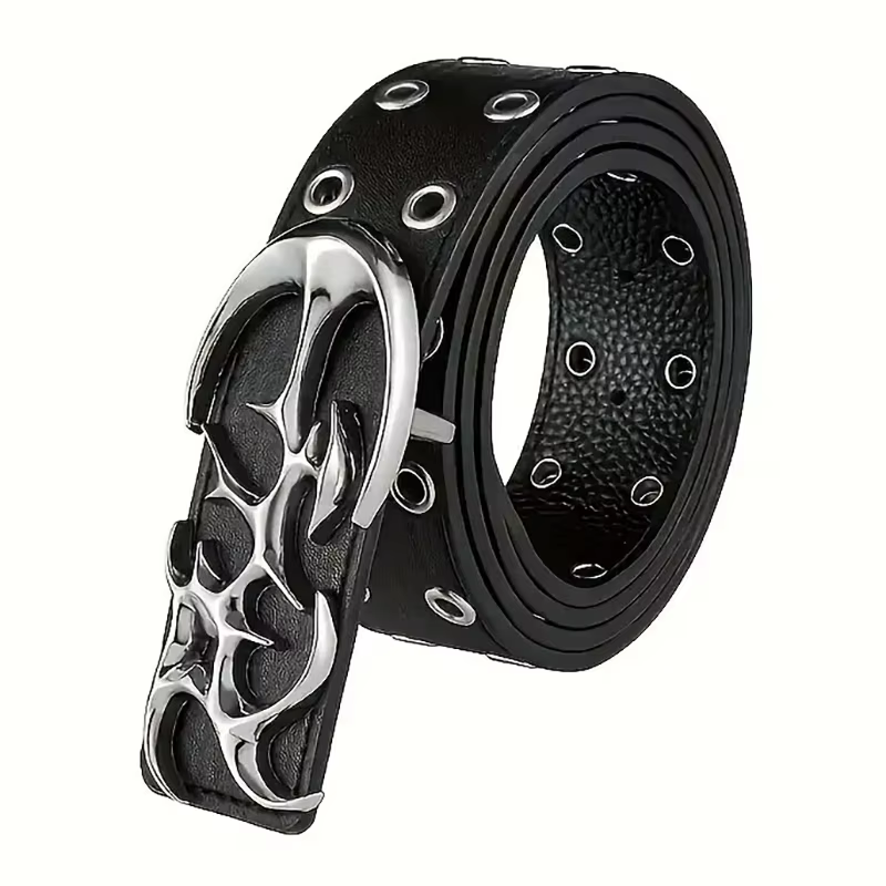 Ceinture Punk en cuir PU ajouré Y2K pour hommes et femmes