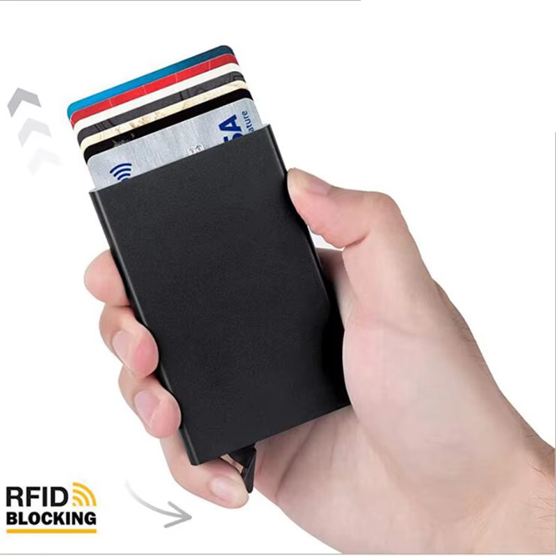 Rfid-Portefeuille Intelligent Porte-Cartes en Métal Mince et Mince