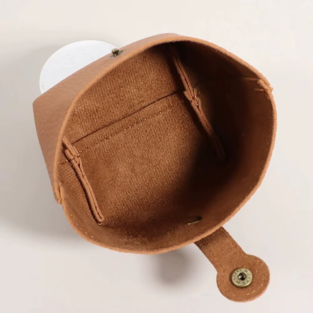 Porte-monnaie Portable en cuir PU de couleur unie