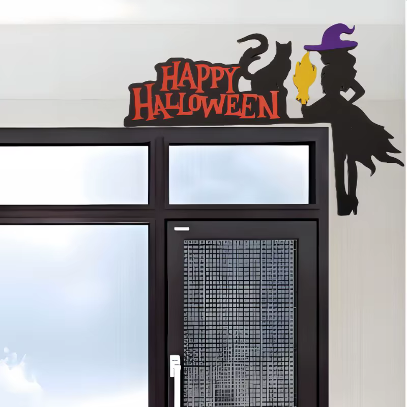 Cadre de porte en bois pour Halloween, décoration d'angle de porte, araignée, chauve-souris fantôme, décoration de Style gothique, ornement d'halloween, nouvelle collection