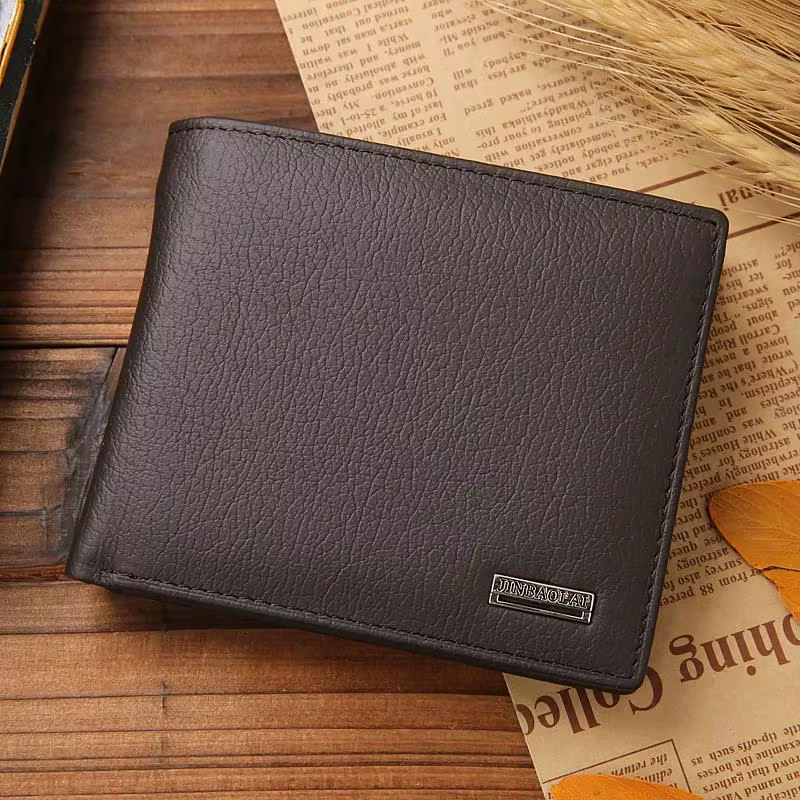 Nouveaux hommes portefeuilles produit Premium véritable peau de vache pour Homme court noir Walet Portefeuille