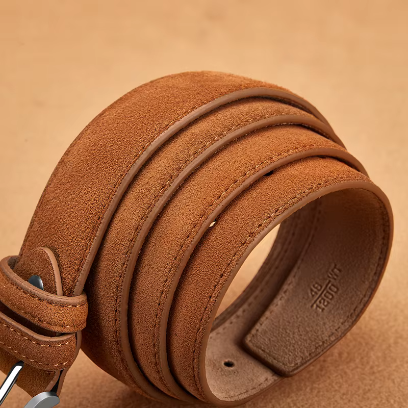 Sude-Ceinture en cuir de vachette véritable pour homme et femme