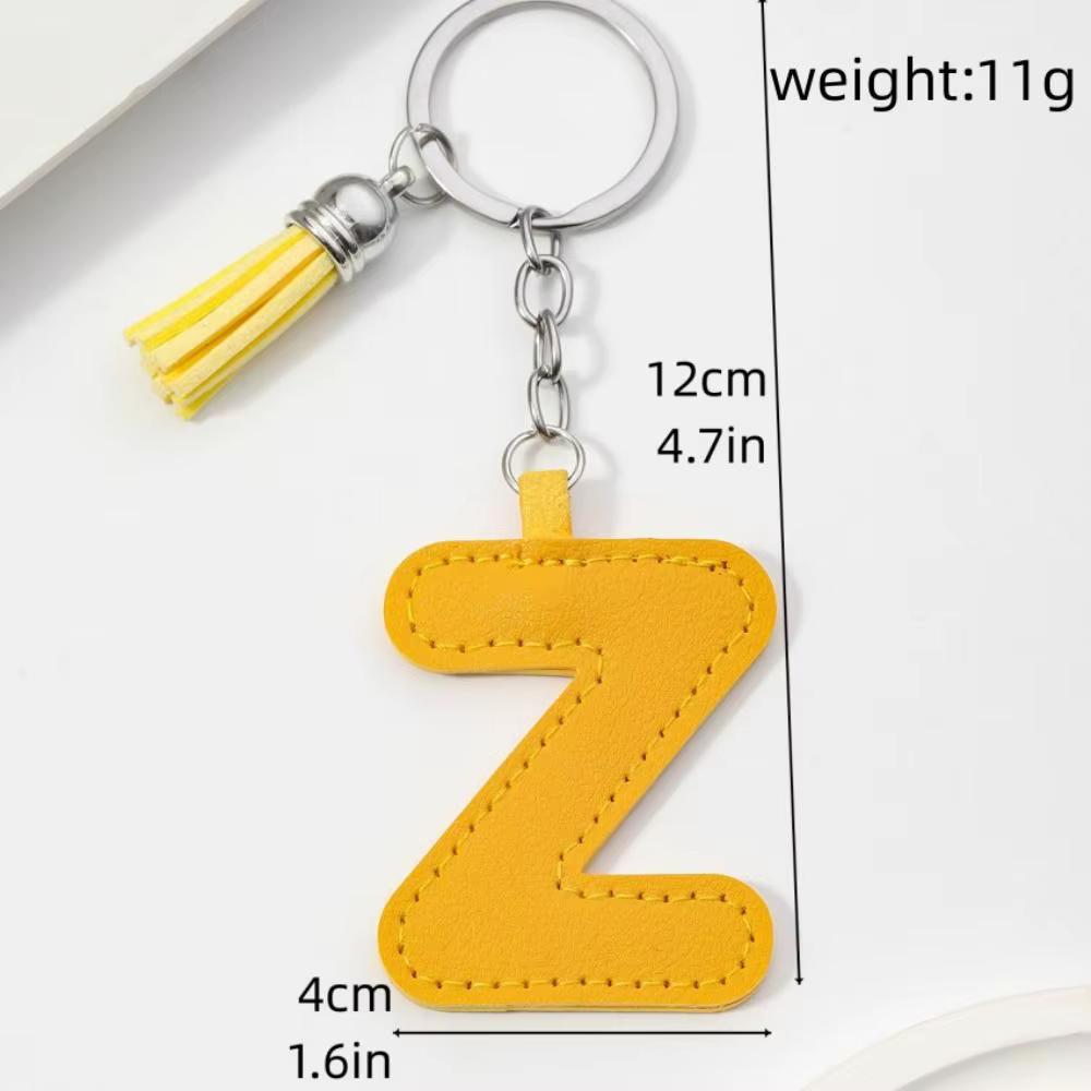 Organisateur de clés PU 26 lettre porte-clés gland taille boucle Alphabet voiture clé
