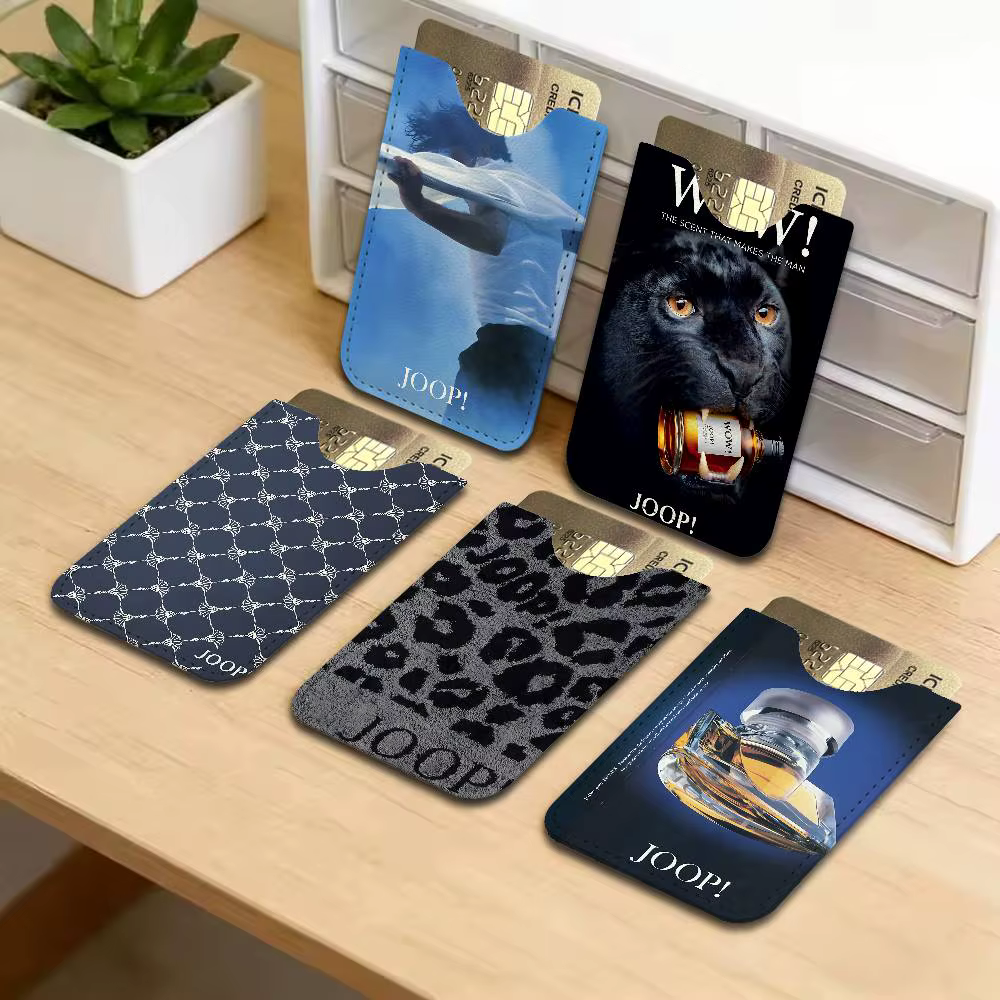 Portefeuille mini en cuir véritable pour homme avec logo J-Joop