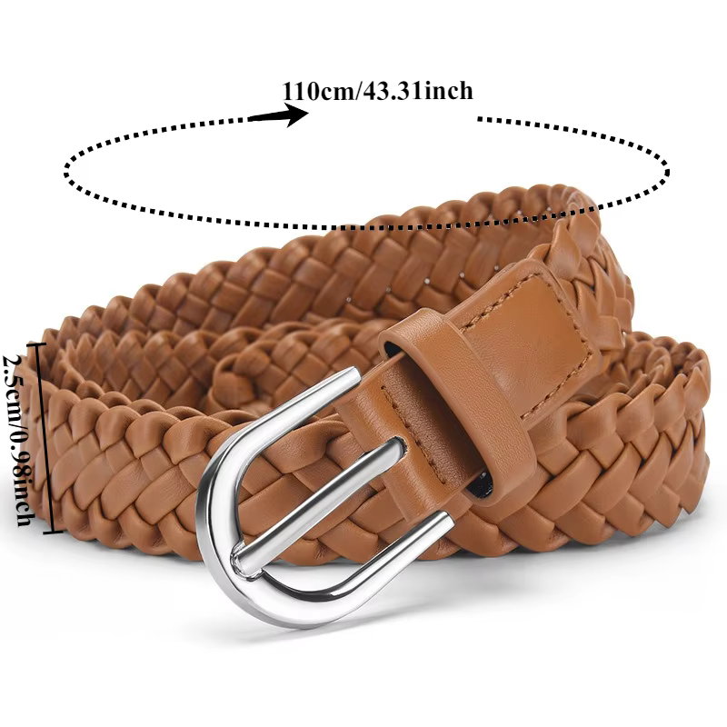 Ceinture tressée vintage à la mode pour femme
