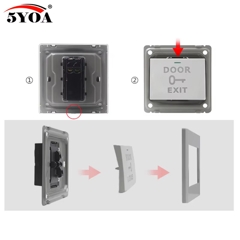 Bouton de sortie de porte, interrupteur poussoir sans contact pour système de contrôle d'accès, serrure électronique intégrée au mur