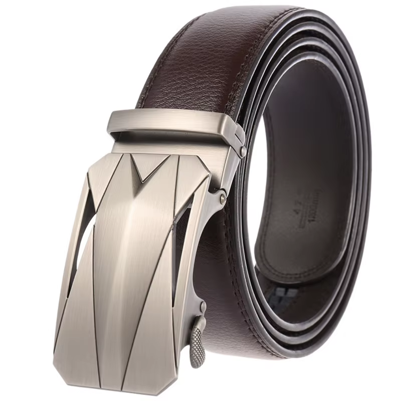 Ceinture longue en métal argenté pour hommes