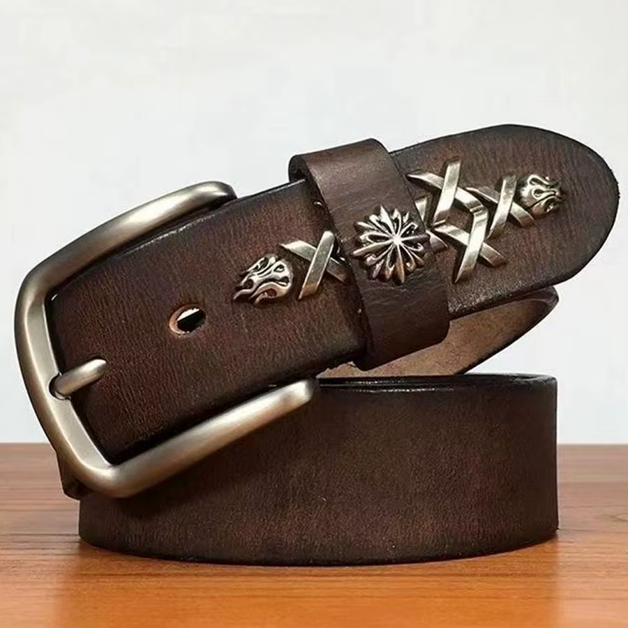 Ceinture en cuir pour Hommes, largeur: 38mm, accessoires, nouvelle collection
