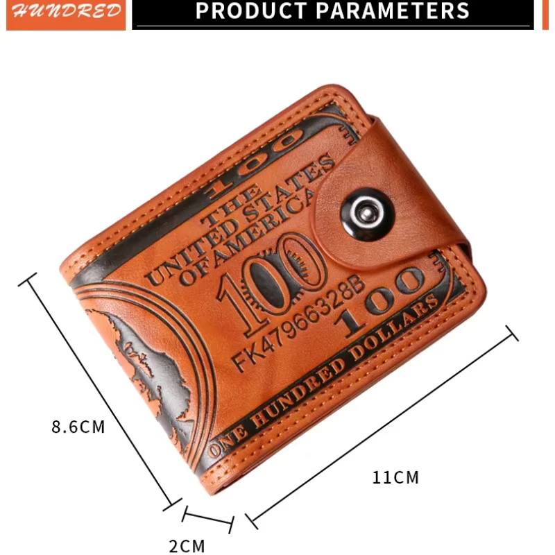 Portefeuilles pour hommes motif DollarWallet homme en cuir Walet porte-carte Photo mode grande capacité portefeuille sac à main