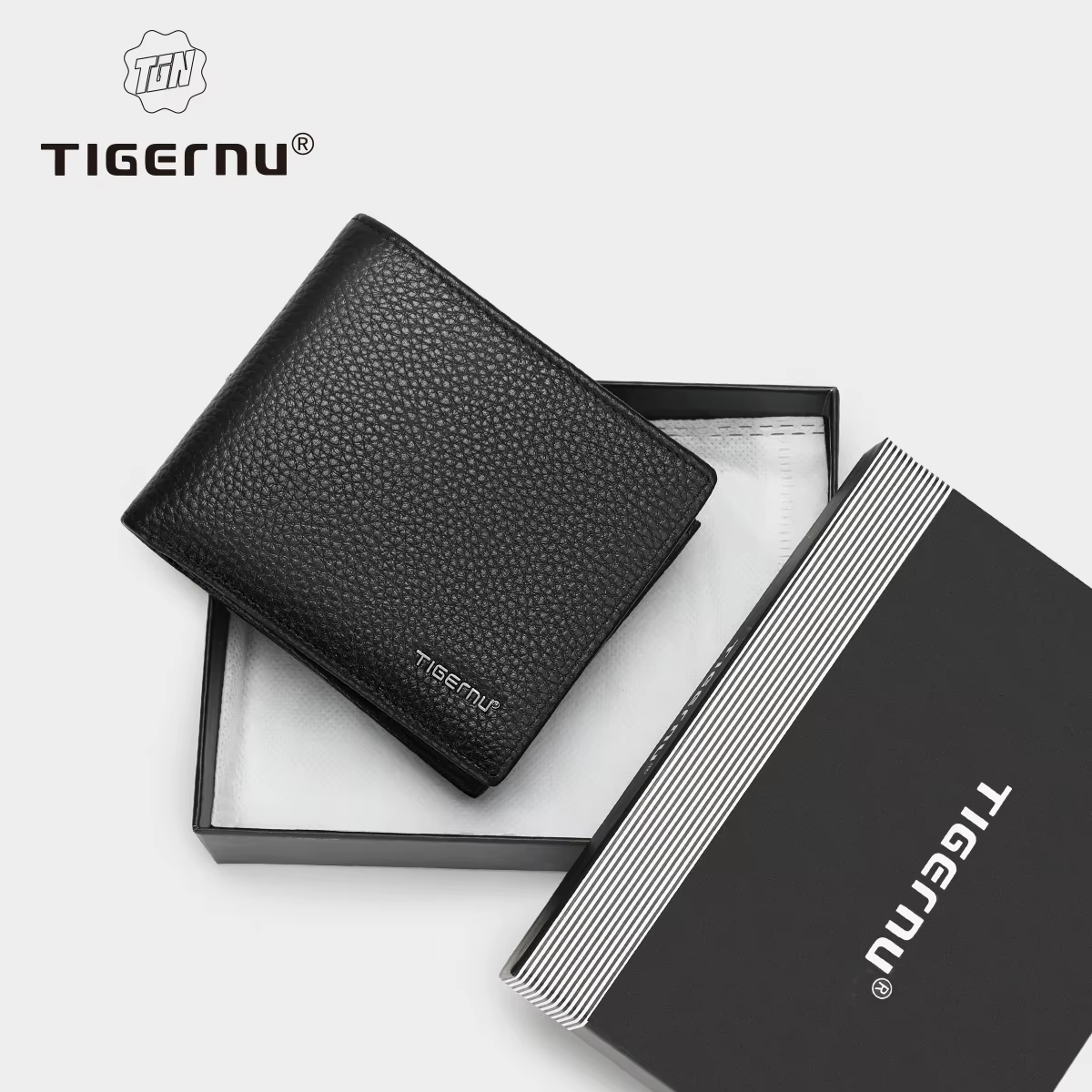 Tig10eu-Portefeuille en cuir véritable pour homme